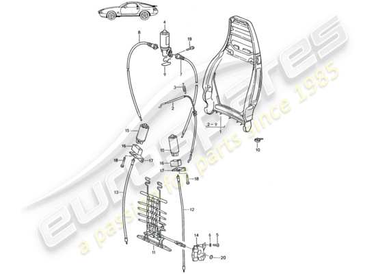 a part diagram from the Porsche Seat 944/968/911/928 (1991) parts catalogue