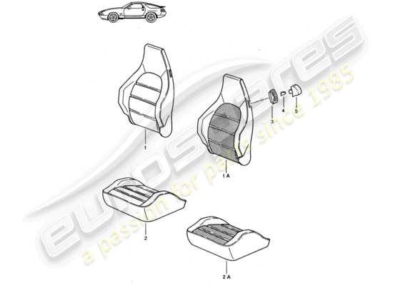 a part diagram from the Porsche Seat 944/968/911/928 parts catalogue