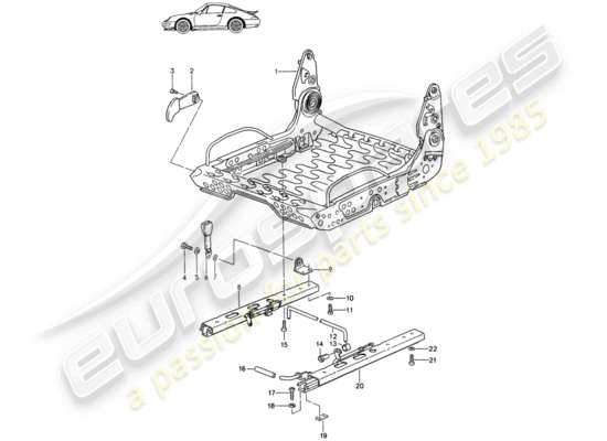 a part diagram from the Porsche Seat 944/968/911/928 parts catalogue