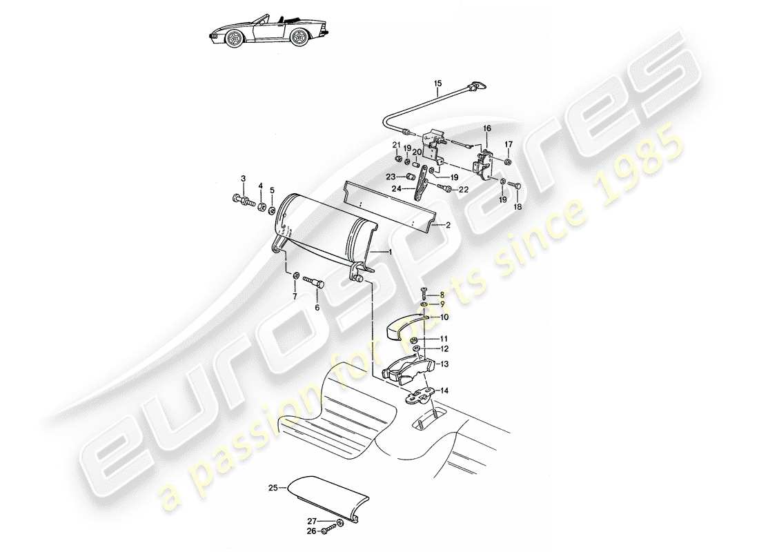 Porsche Seat 944/968/911/928 (1993) EMERGENCY SEAT - SINGLE PARTS - - D - MJ 1989>> - MJ 1991 Part Diagram