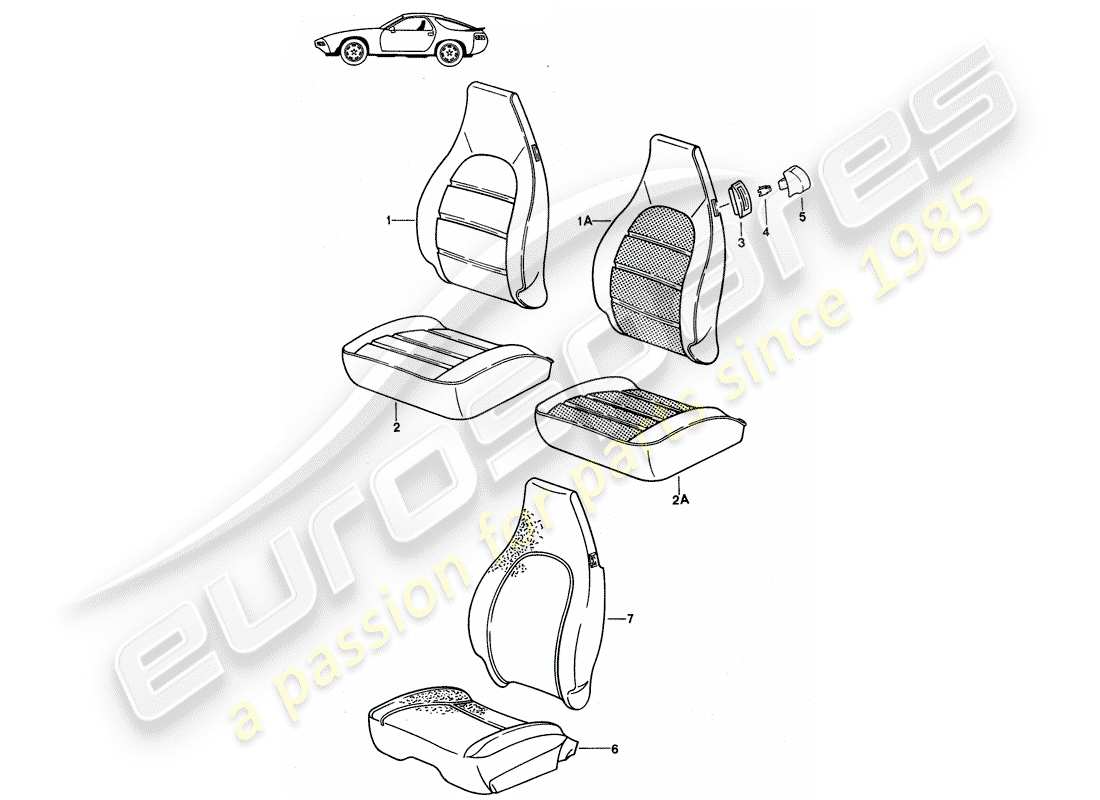 Porsche Seat 944/968/911/928 (1993) COVER - FRONT SEAT - D - MJ 1987>> Part Diagram