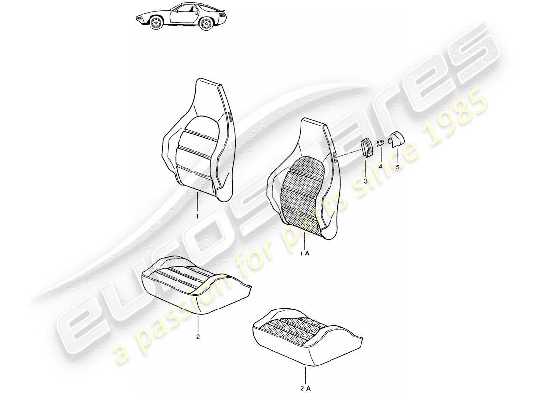 Porsche Seat 944/968/911/928 (1993) COVER - HEATER ELEMENT - SPORTS SEAT - D - MJ 1985>> - MJ 1986 Part Diagram