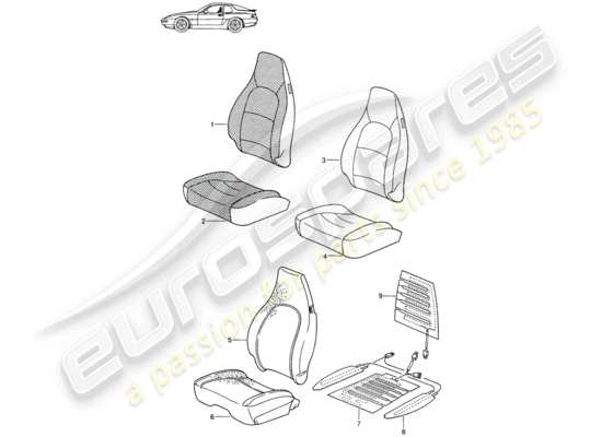 a part diagram from the Porsche Seat 944/968/911/928 (1993) parts catalogue