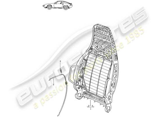 a part diagram from the Porsche Seat 944/968/911/928 parts catalogue