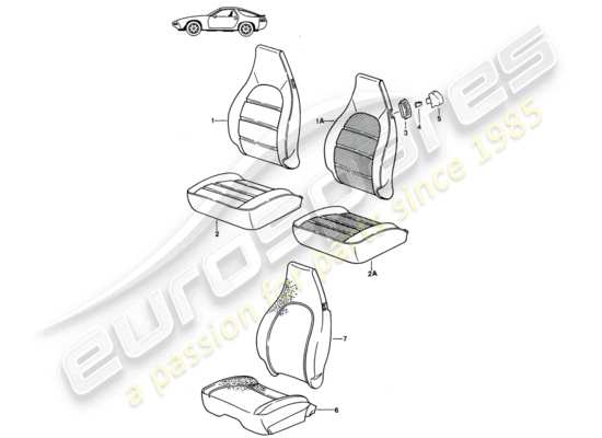 a part diagram from the Porsche Seat 944/968/911/928 (1993) parts catalogue