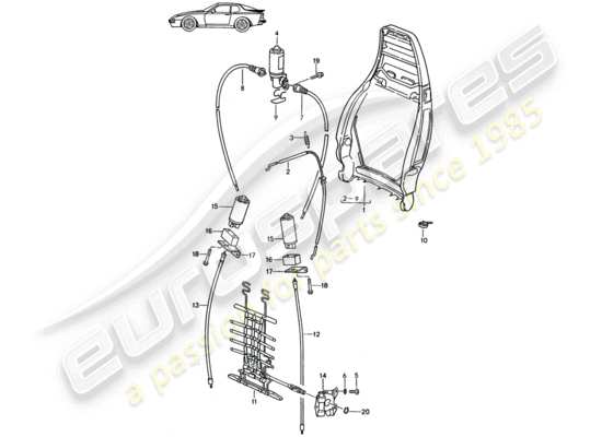 a part diagram from the Porsche Seat 944/968/911/928 parts catalogue