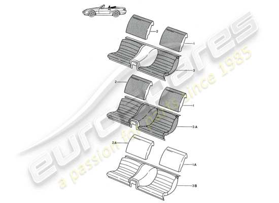 a part diagram from the Porsche Seat 944/968/911/928 parts catalogue