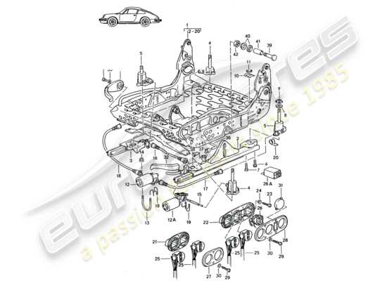 a part diagram from the Porsche Seat 944/968/911/928 (1994) parts catalogue