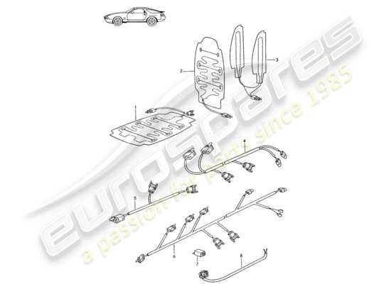 a part diagram from the Porsche Seat 944/968/911/928 parts catalogue