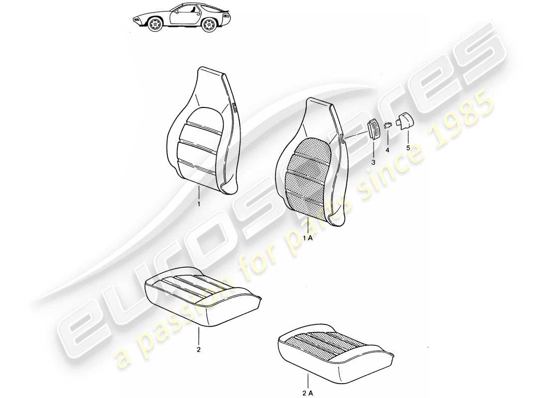 Porsche Seat 944/968/911/928 (1995) COVER - HEATER ELEMENT - COMFORT SEAT - D - MJ 1985>> - MJ 1986 Part Diagram