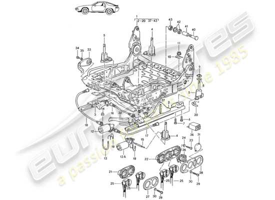 a part diagram from the Porsche Seat 944/968/911/928 (1995) parts catalogue