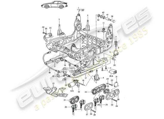 a part diagram from the Porsche Seat 944/968/911/928 parts catalogue