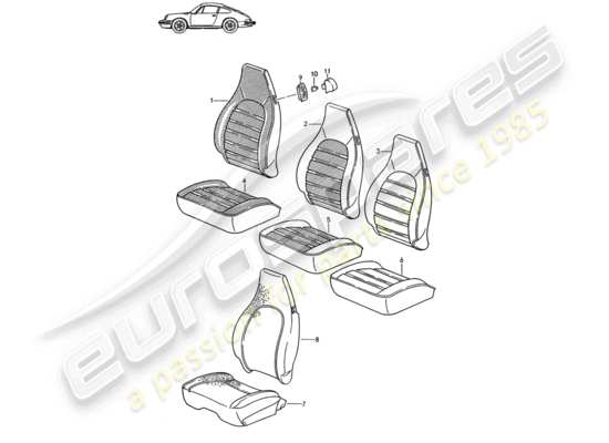 a part diagram from the Porsche Seat 944/968/911/928 (1996) parts catalogue