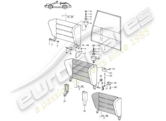 a part diagram from the Porsche Seat 944/968/911/928 (1996) parts catalogue