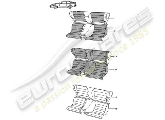 a part diagram from the Porsche Seat 944/968/911/928 parts catalogue