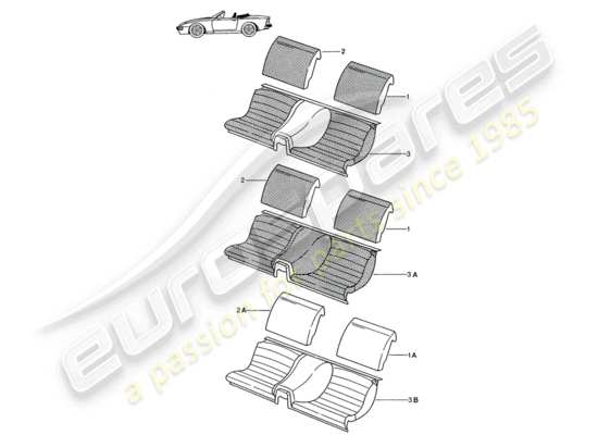 a part diagram from the Porsche Seat 944/968/911/928 parts catalogue