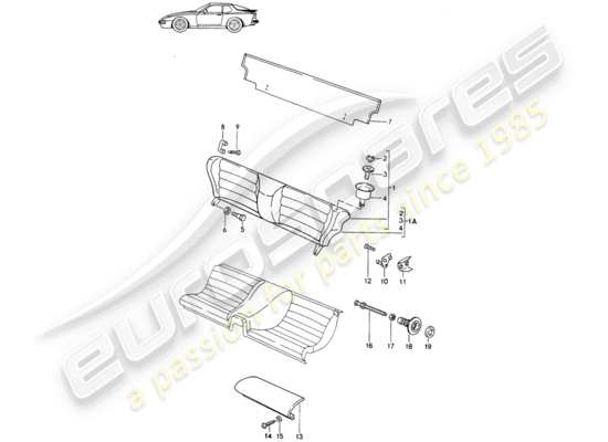 a part diagram from the Porsche Seat 944/968/911/928 parts catalogue