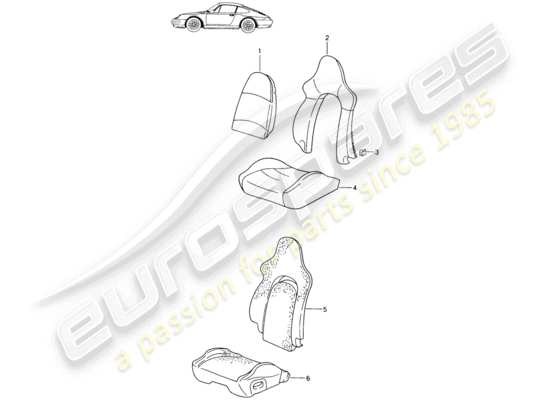 a part diagram from the Porsche Seat 944/968/911/928 parts catalogue