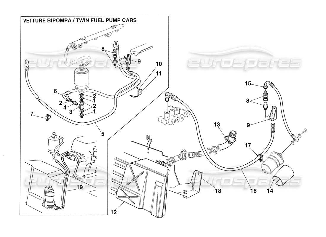 Ferrari 355 Challenge (1999) fuel supply system Parts Diagram