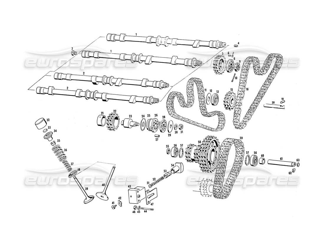 Maserati Indy 4.2 timing Parts Diagram