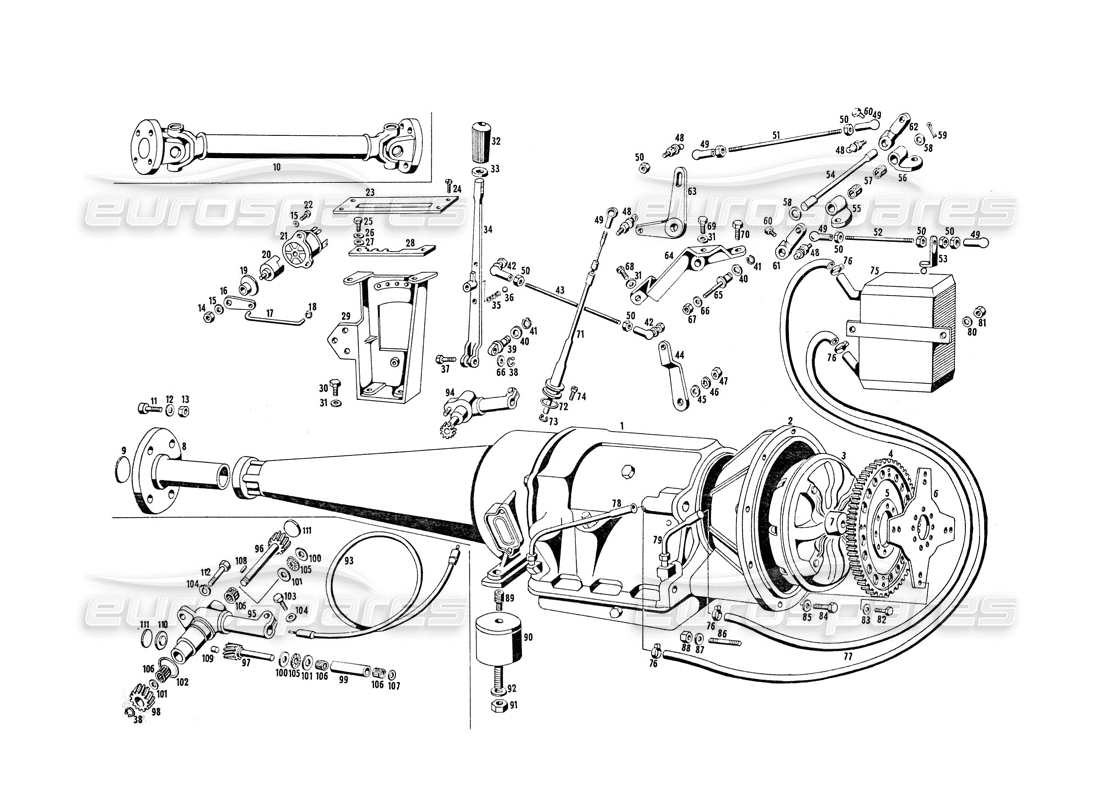 Maserati Indy 4.2 AUTOMATIC TRANSMISSION Parts Diagram