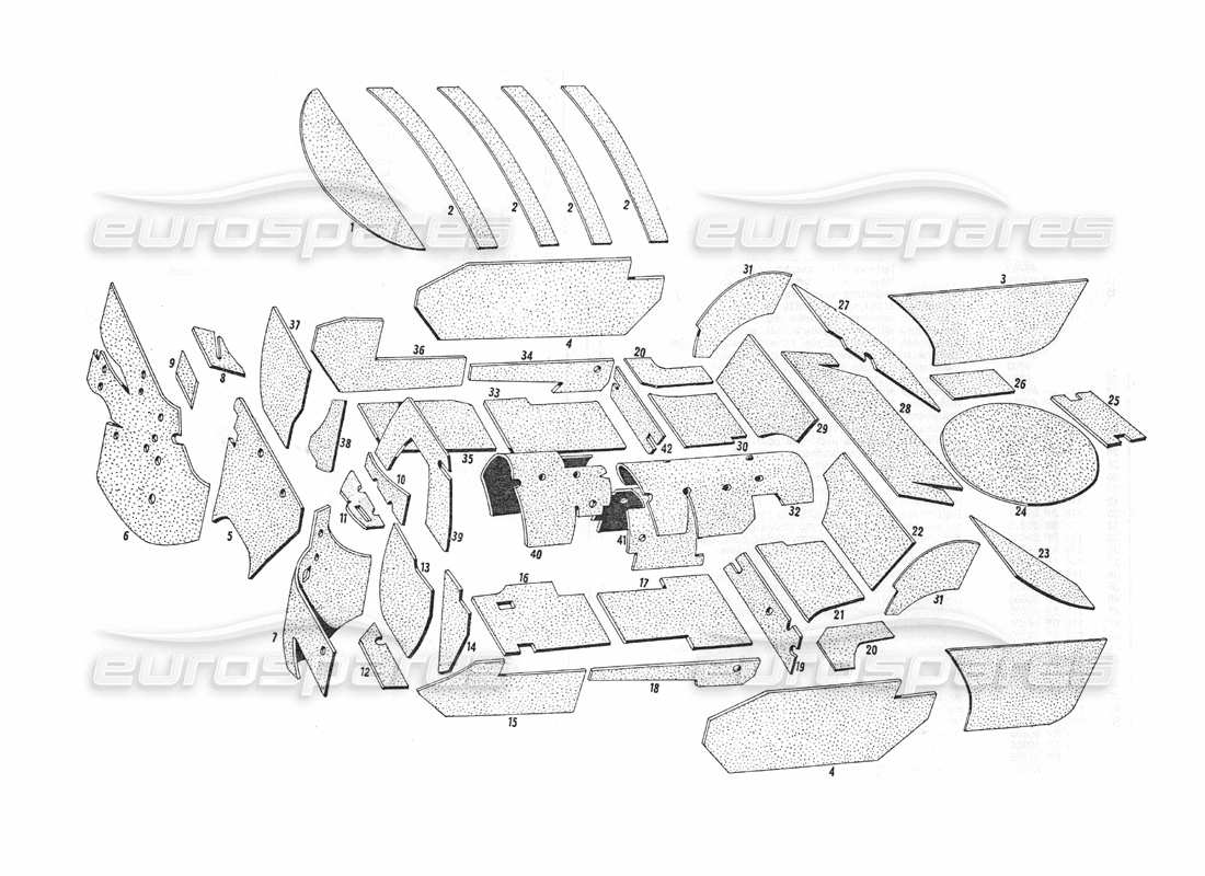 Maserati Indy 4.2 Insulation 2A Tp. Parts Diagram