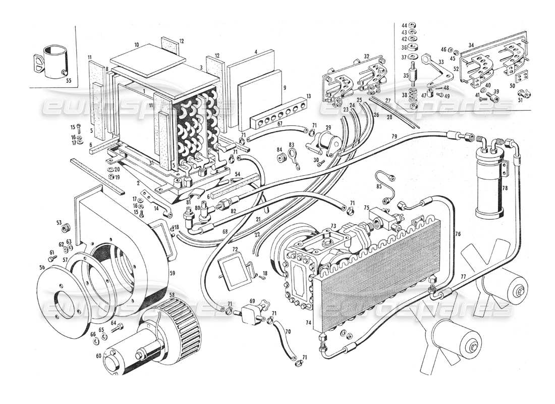 Maserati Indy 4.2 Heating and Conditioning Parts Diagram