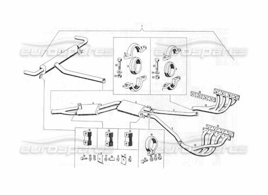 a part diagram from the Maserati Indy parts catalogue