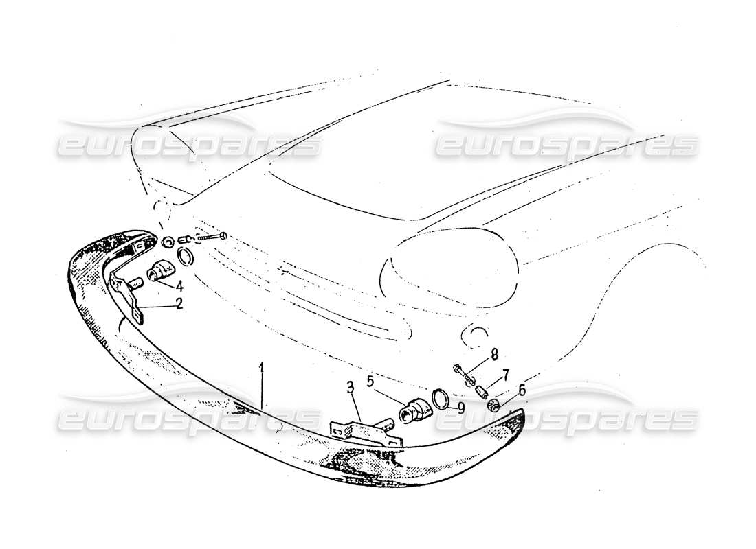 Ferrari 330 GT 2+2 (Coachwork) Front bumper Series 1 (Per G.S. F.V.N. 566 - Per G.D. F.V.N. 59) Parts Diagram