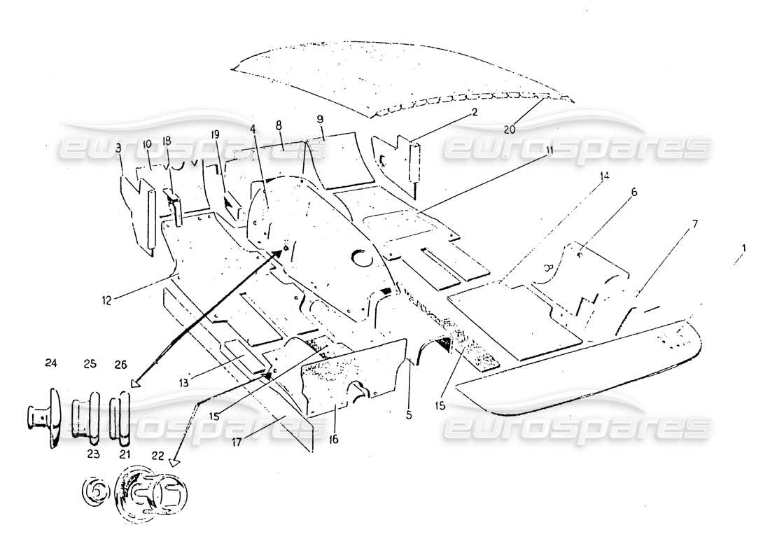 Ferrari 330 GT 2+2 (Coachwork) Inner Carpets (edition 2) Parts Diagram