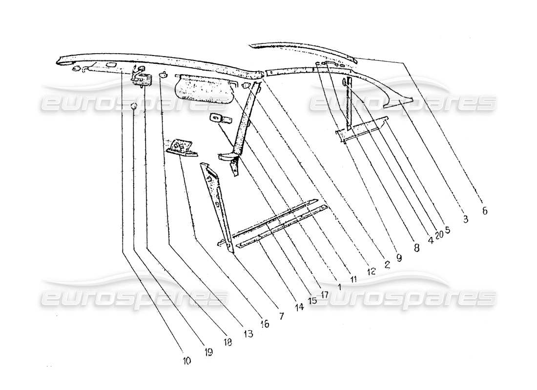 Ferrari 330 GT 2+2 (Coachwork) Inner Sun visors -Rear View Mirror - Ashtray (edition 1) Part Diagram