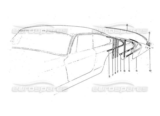 a part diagram from the Ferrari 330 GT 2+2 (Coachwork) parts catalogue
