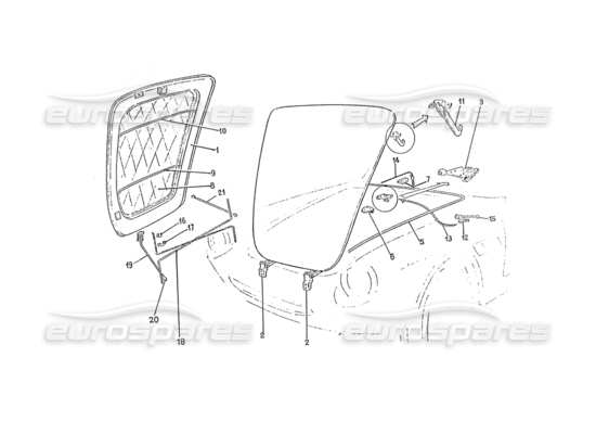 a part diagram from the Ferrari 330 GTC / 365 GTC (Coachwork) parts catalogue