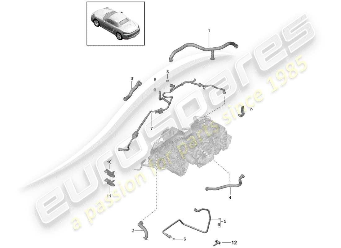 Porsche 718 Boxster (2017) crankcase Part Diagram