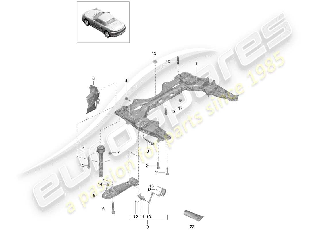 Porsche 718 Boxster (2017) CROSS MEMBER Part Diagram