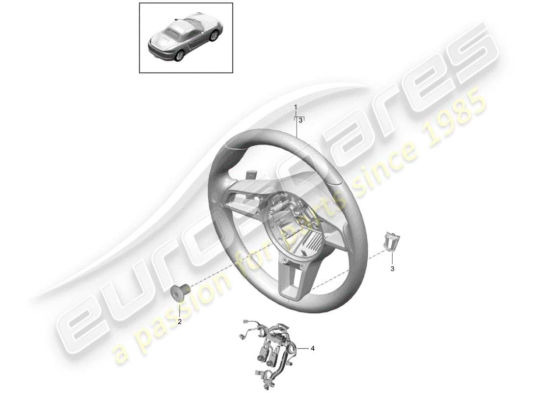 Porsche 718 Boxster (2017) STEERING WHEEL Part Diagram