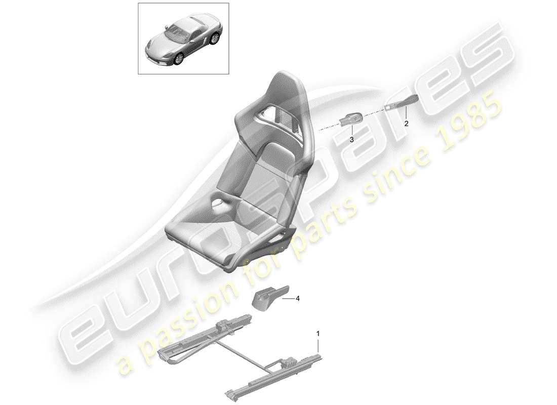 Porsche 718 Boxster (2017) SEAT Part Diagram