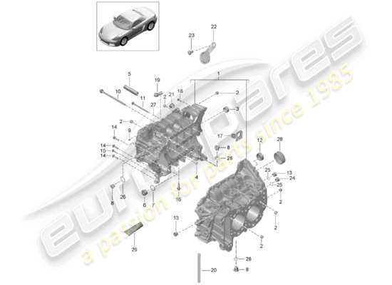 a part diagram from the Porsche 718 Boxster parts catalogue