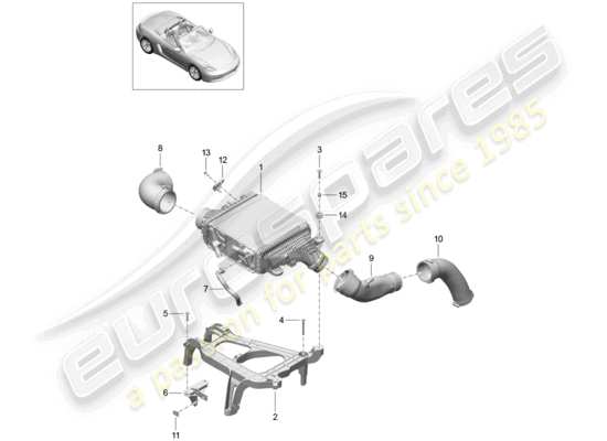 a part diagram from the Porsche 718 Boxster parts catalogue