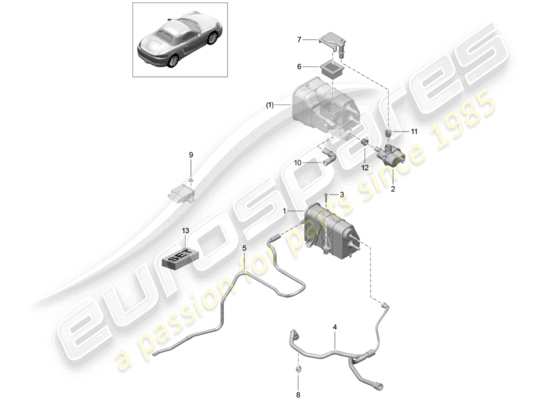 a part diagram from the Porsche 718 Boxster (2017) parts catalogue