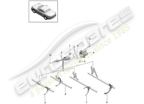 a part diagram from the Porsche 718 Boxster parts catalogue