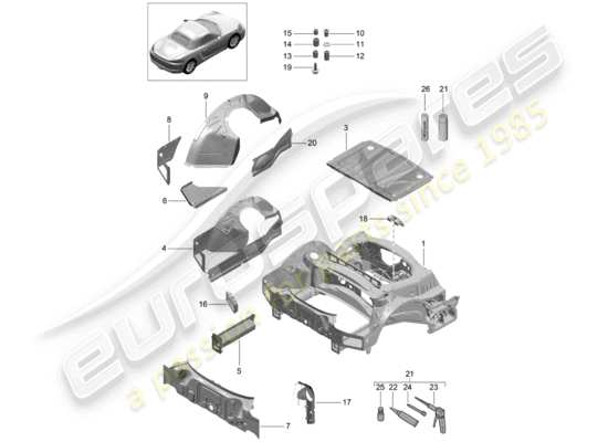 a part diagram from the Porsche 718 Boxster (2017) parts catalogue