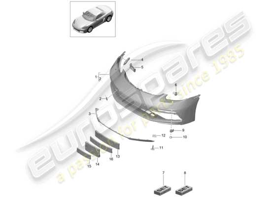 a part diagram from the Porsche 718 Boxster parts catalogue