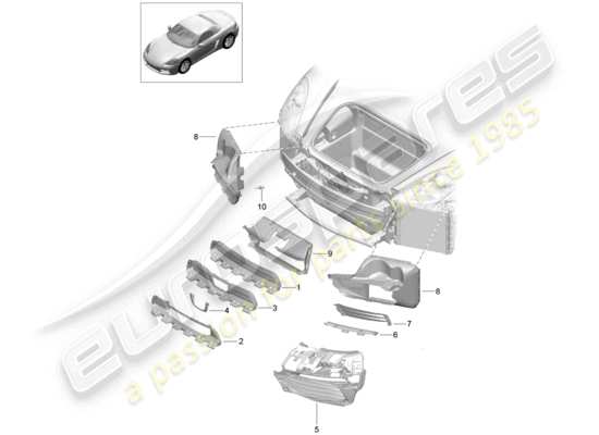 a part diagram from the Porsche 718 Boxster parts catalogue