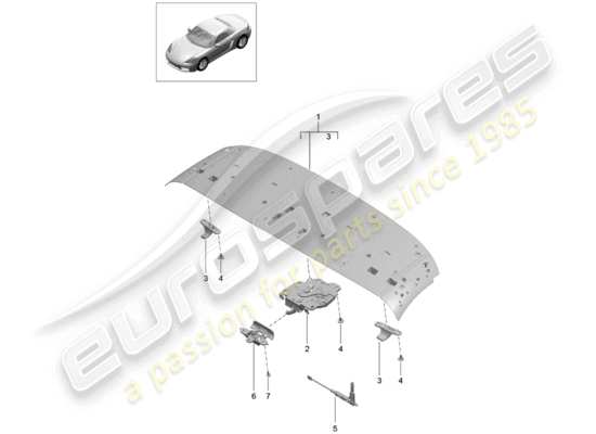 a part diagram from the Porsche 718 Boxster parts catalogue