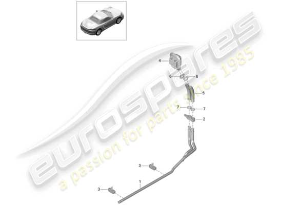 a part diagram from the Porsche 718 Boxster parts catalogue