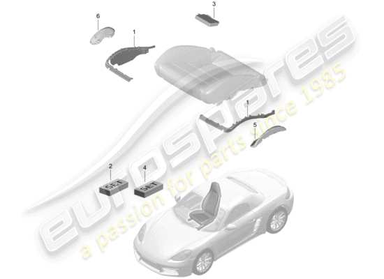 a part diagram from the Porsche 718 Boxster parts catalogue