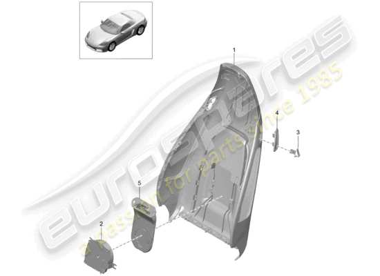 a part diagram from the Porsche 718 Boxster parts catalogue