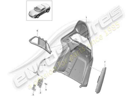 a part diagram from the Porsche 718 Boxster (2017) parts catalogue