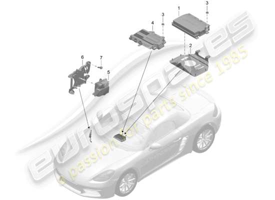 a part diagram from the Porsche 718 Boxster parts catalogue